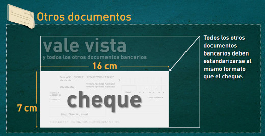 La imagen muestra el nuevo tamaño del cheque